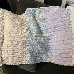 Pink and Purple Textured Throw Blanket